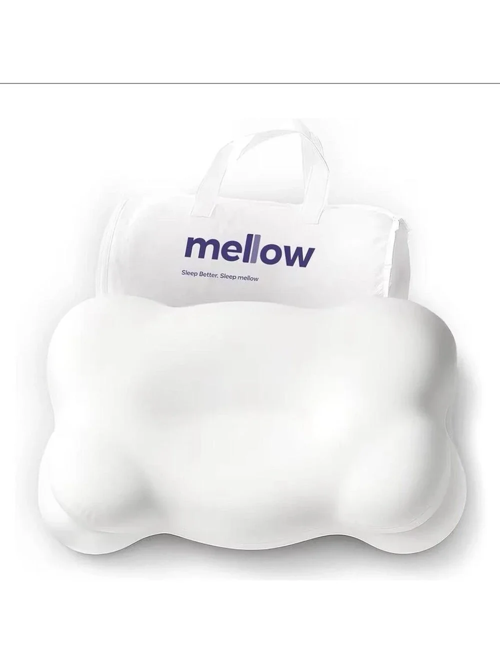 Mellow CloudAlign Pillow White Ergonomic Memory Foam Neck Support Cooling NWOT